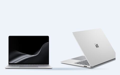 Microsoft Surface Laptop (8th Edition), open and closed