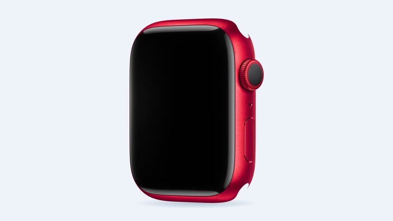 Apple Watch Series 9 in (PRODUCT)RED aluminum, case angled view