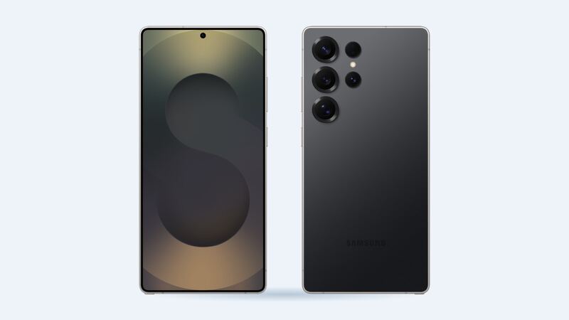 Galaxy S25 Ultra in Titanium Black, front and back