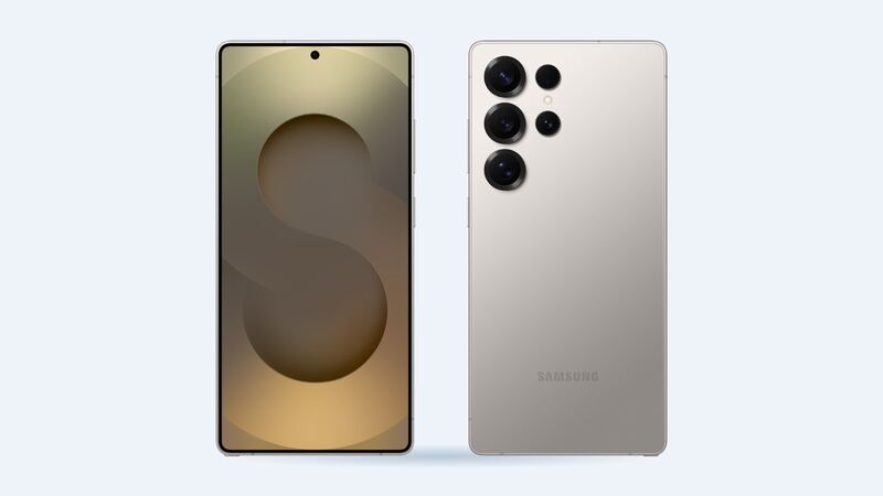 Galaxy S25 Ultra in Titanium Gray, front and back