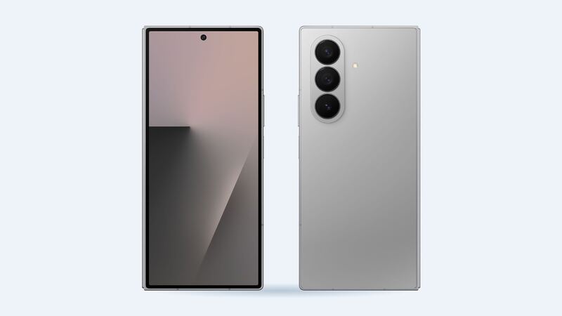 Galaxy Z Fold7 in silver, cover screen and back
