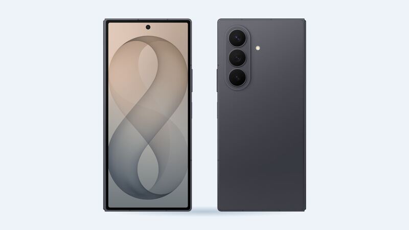 Galaxy Z Fold8 Ultra in dark gray, cover screen and back