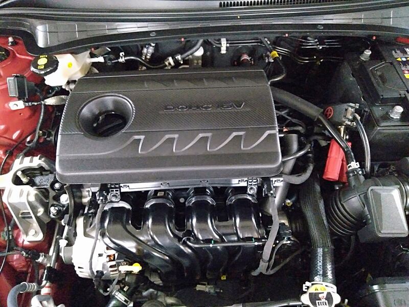 2021 Hyundai Elantra 1.6-liter engine bay with the hood open