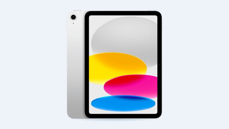 iPad (A16) in silver, back and front