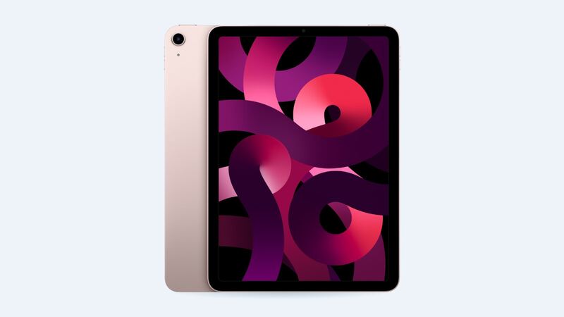 iPad Air 5th generation in pink, back and front