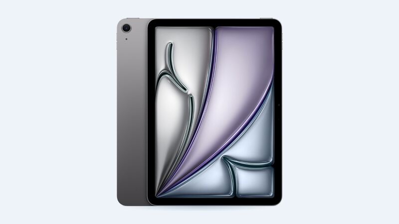 iPad Air 11-inch (M2) in space gray, back and front