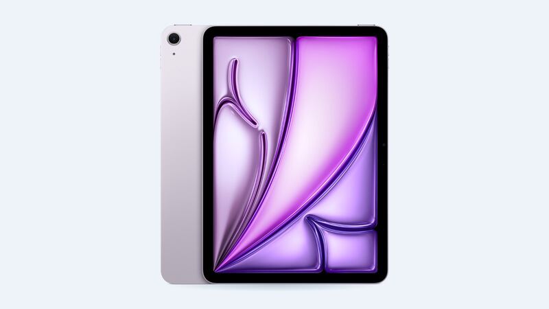 iPad Air 11-inch in purple, back and front
