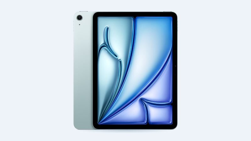 iPad Air 11-inch in blue, back and front