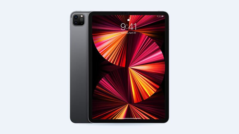 iPad Pro 11-inch (3rd generation) in space gray, back and front