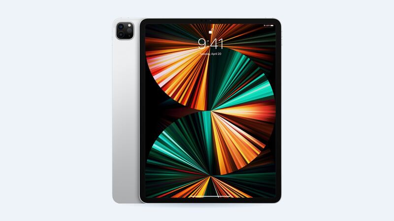 iPad Pro 12.9-inch (5th generation) in silver, back and front
