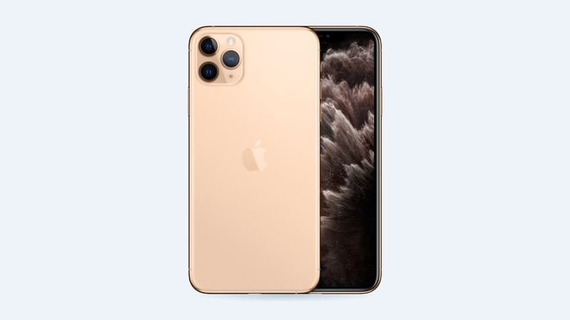 Gold iPhone 11 Pro Max, back and front