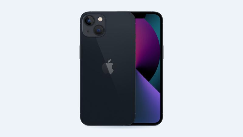 iPhone 13 in midnight, back and front
