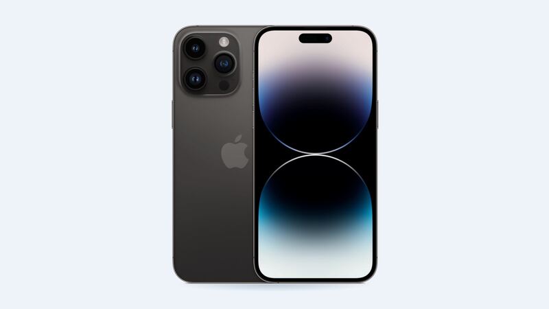 iPhone 14 Pro Max in space black, back and front