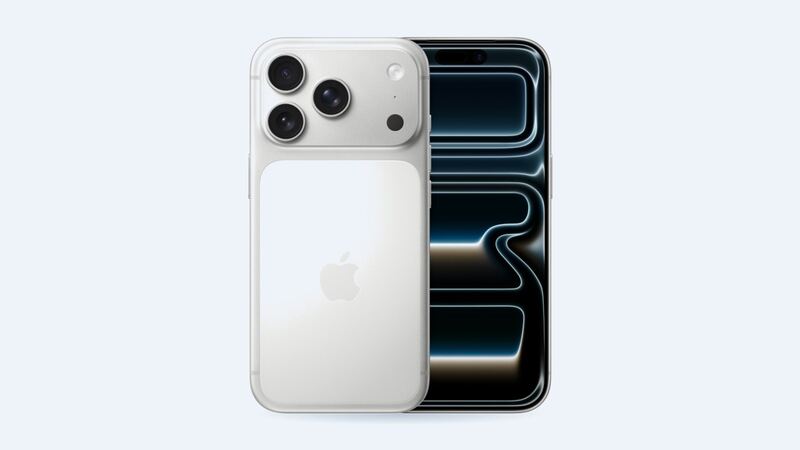 iPhone 17 Pro in silver, front and back