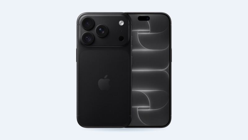 Black iPhone 18 Pro, back and front
