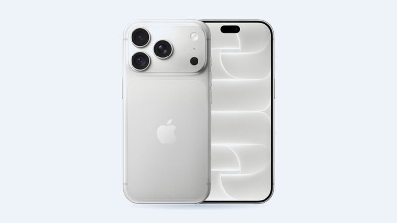 Silver iPhone 18 Pro, back and front