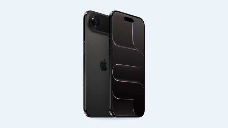 Space black iPhone Air, front and back