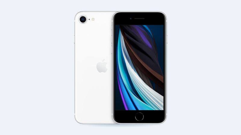 iPhone SE (2nd generation) in White, back and front