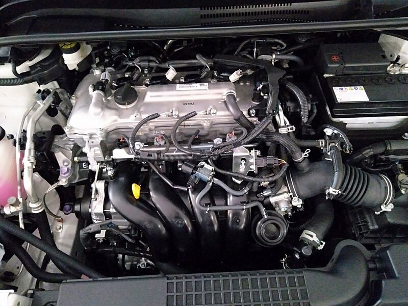 2020 Toyota Corolla 1.8-liter engine bay with the hood open