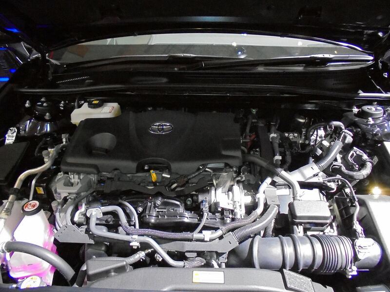 Toyota 2.5-liter hybrid four-cylinder engine bay with the hood open (similar Toyota hybrid)